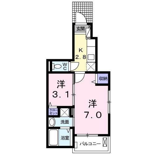 神野新田町の完工年月(2017年8月)築の賃貸アパートの間取り