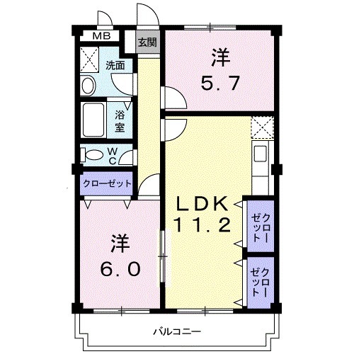 牛川通の完工年月(1994年3月)築の賃貸マンションの間取り