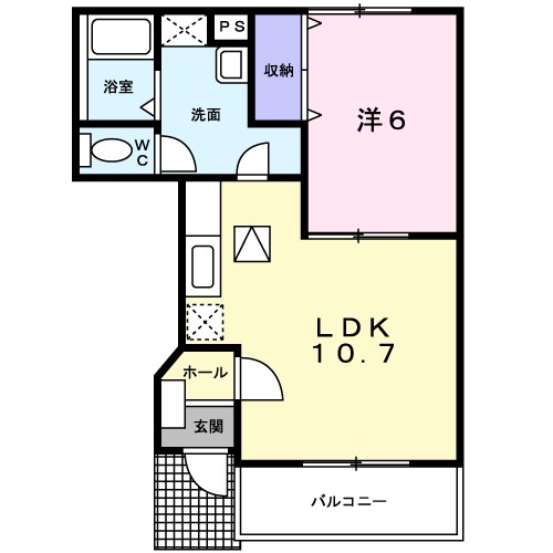 フルール・01010号室の間取り