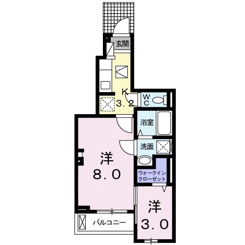 下地町の完工年月(2019年9月)築の賃貸アパートの間取り