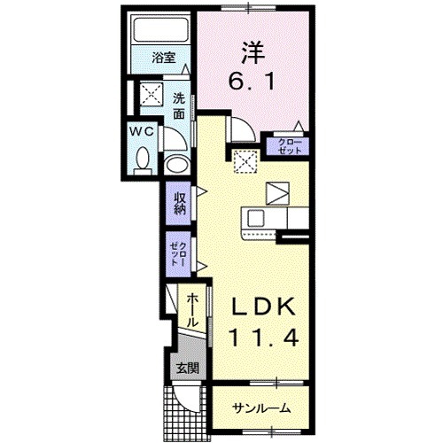 カルム菅池Bの間取り