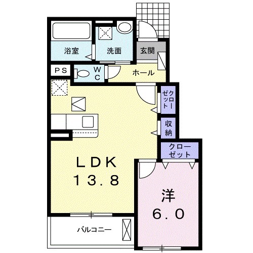 アーバンヒルⅢ　Ｂ・01020号室の間取り