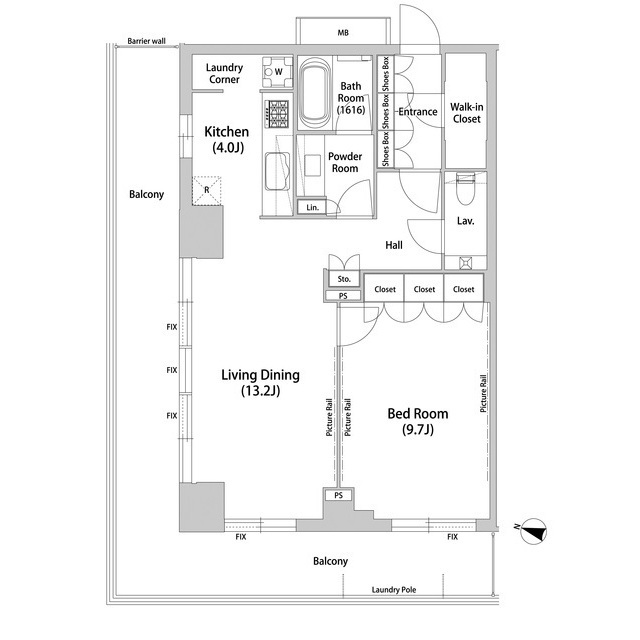 飯田橋ガーデンフラッツ・507号室の間取り