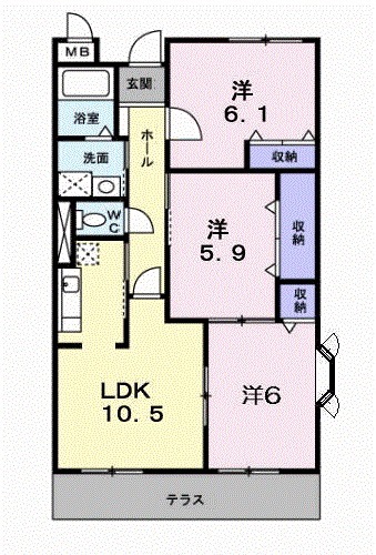 エスト京田辺の間取り