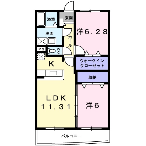 エストレーノ見川100の間取り