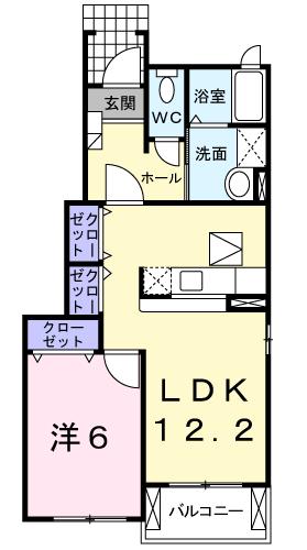 クレールセゾン・01030号室の間取り