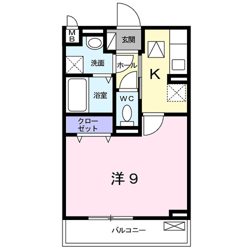 バンブー　エン・01030号室の間取り