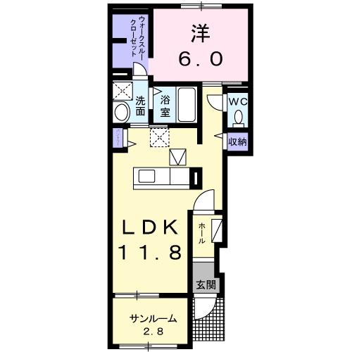 ディア ベルジュⅠの間取り