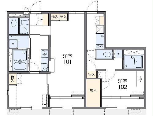レオパレス壬生六角の間取り