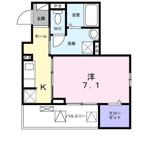 ルーチェ伊勢田・02010号室の間取り
