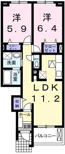 ル-エンハイム Ⅰの間取り