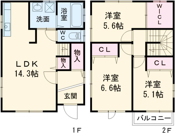 フジパレス戸建賃貸東羽衣1丁目の間取り