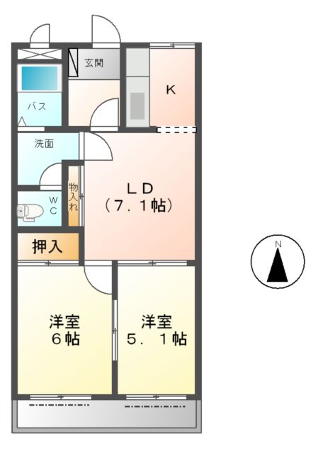 サンローズ東浦の間取り