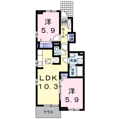 プシケ・社護寺 Aの間取り