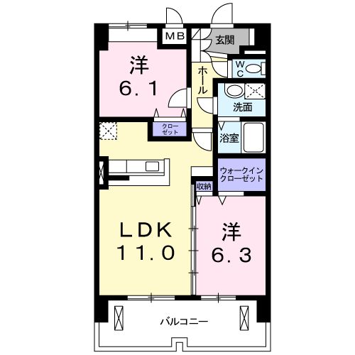ペットマンションあかやまの間取り