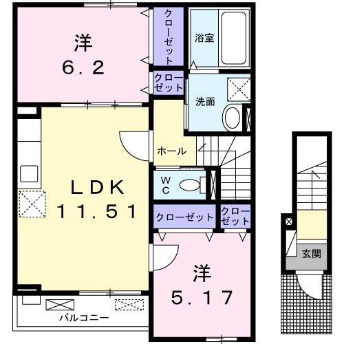 メゾン ド シュシュⅡの間取り