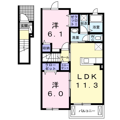 サンクオレアⅠ・02020号室の間取り