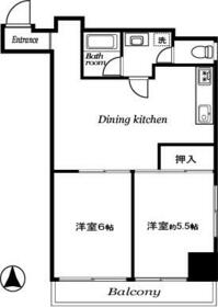 成子坂ハイツの間取り