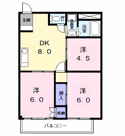 シティハイツ服部の間取り