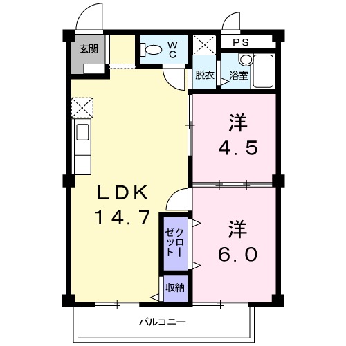 シティハイツ小堀Aの間取り