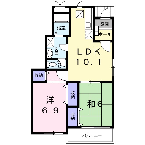 フラワータウンBの間取り