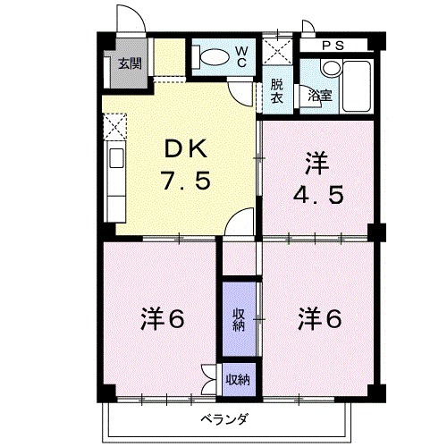 ドミール石田Ⅱの間取り