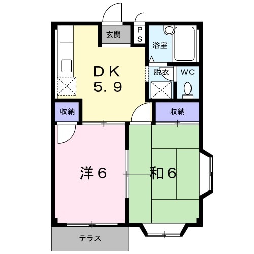 エルディム東ⅡBの間取り
