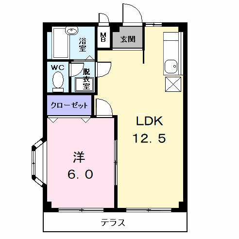 エステート宮東・01030号室の間取り