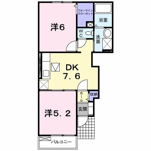 パッシオーネ Eの間取り