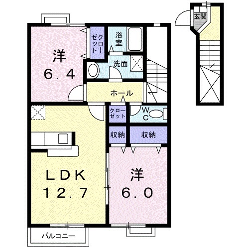 クレセント北郷 Bの間取り