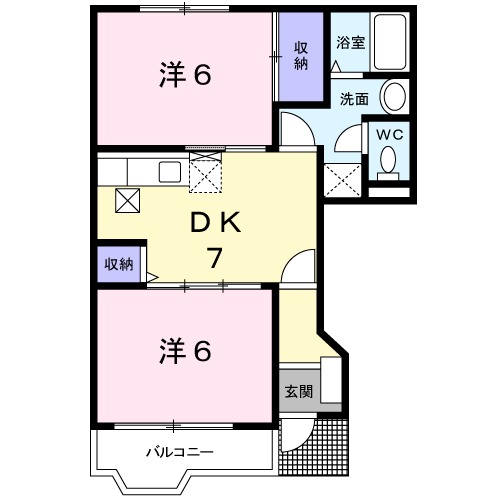 プリムヴェールBの間取り
