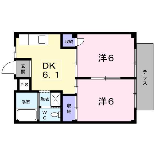シティハイツ新正Bの間取り