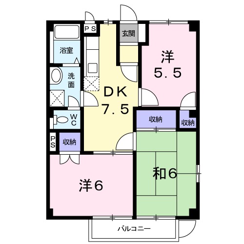 サンハイム駒ヶ原Cの間取り