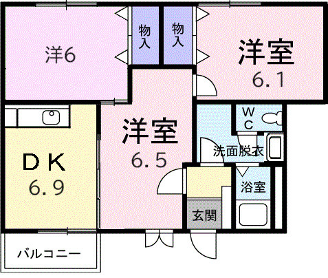 ツインマークヒルズBの間取り