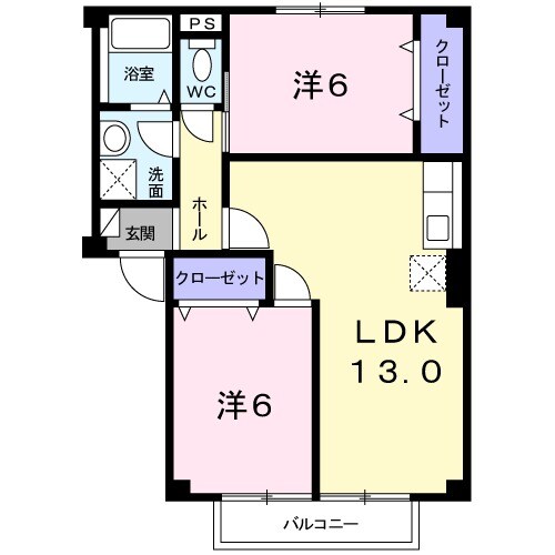 コーポあさぎりAの間取り