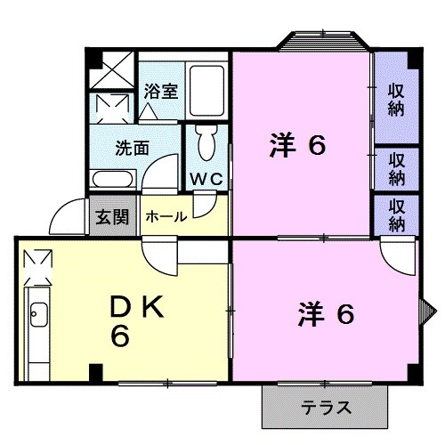 ハイツ佐脇原Bの間取り
