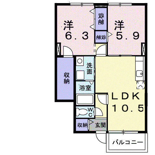 パイン ヴィレッジCの間取り