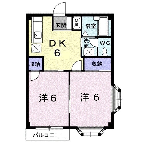 エルディム栄・02010号室の間取り