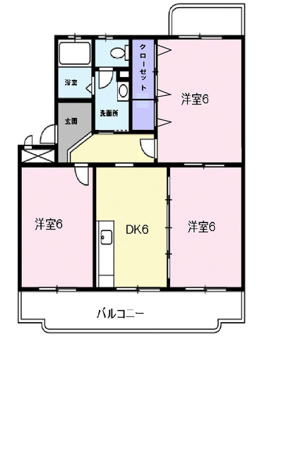 クレセントフジ Bの間取り