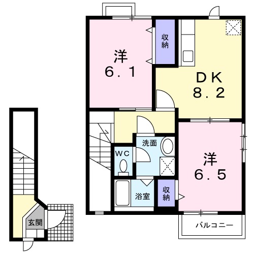 ぺアハウスヒロセ Aの間取り