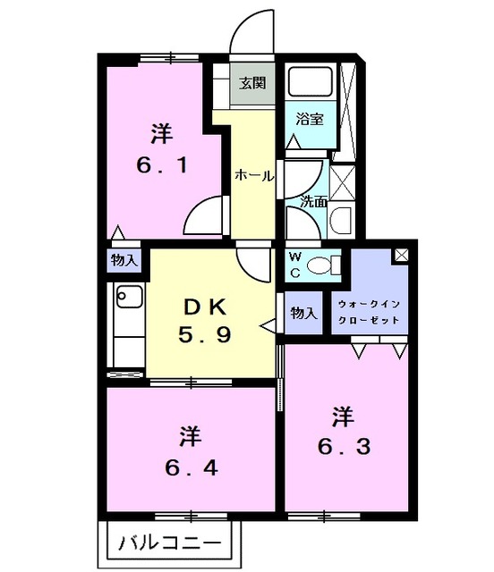 レジデンスマルヨAの間取り