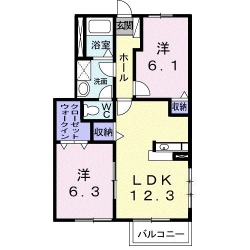 サニーコート　Ａ・01010号室の間取り