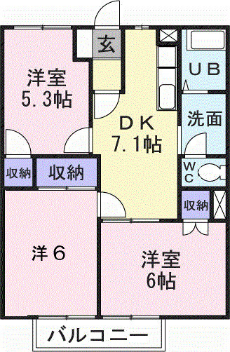 ニューヴエルデイの間取り