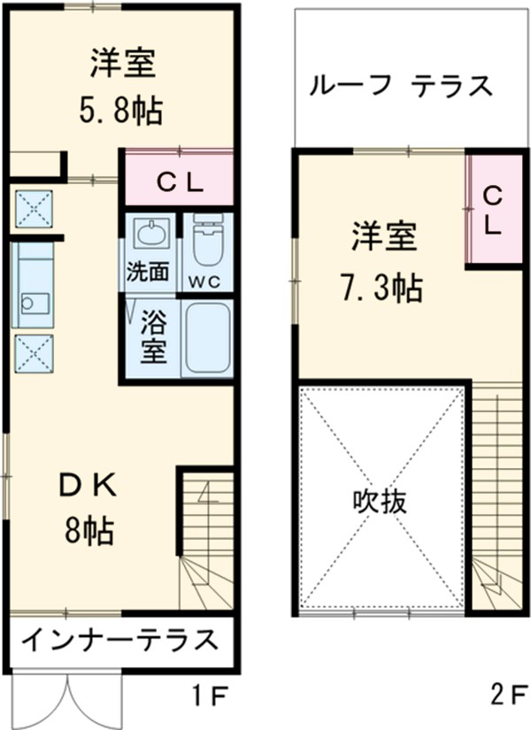 テラスハウスオリーブⅠの間取り