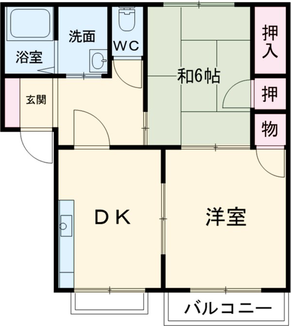 阿川ハイツ・202号室の間取り