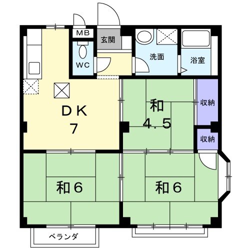 ハイツ美幸Bの間取り