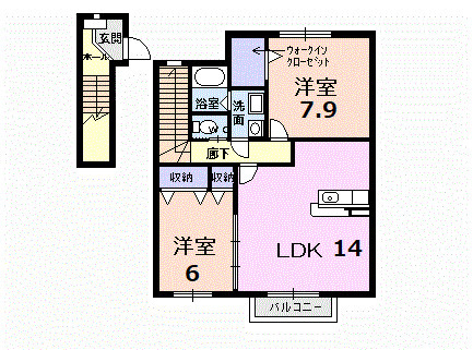 セゾン美江Eastの間取り