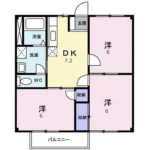 ステイシア・ホリ 2の間取り