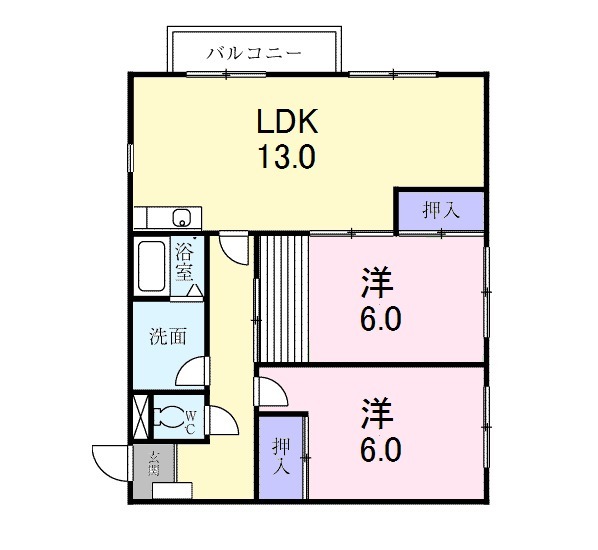 シャルマン上Ⅱ番館の間取り