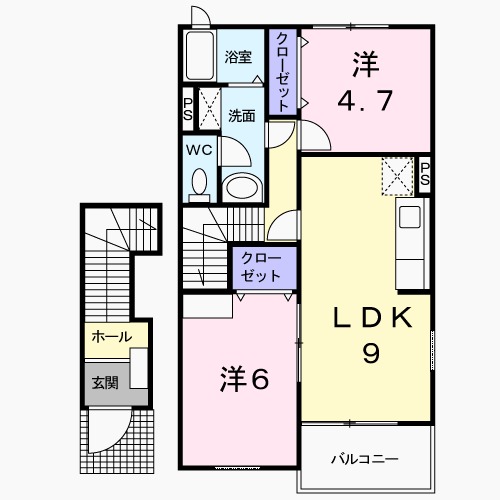 ミレニアムＳ．Ｔ弐番館Ｂ・02030号室の間取り
